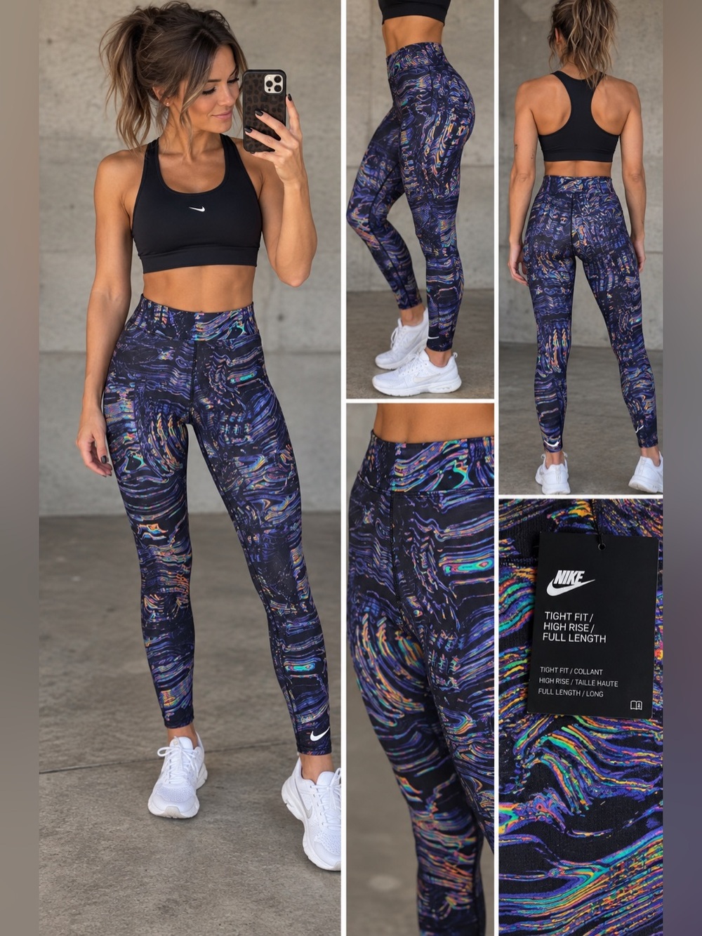 Nike Women’s High Rise Full Length Printed Leggings XS NWT Multicolor